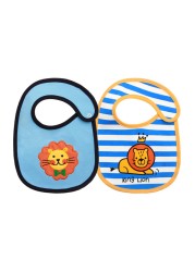 2pcs/lot infant new cartoon animal pure cotton absorbent comfortable baby bib boys and girls soft three-layer saliva towel