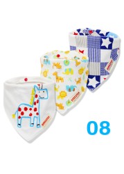 3pcs Organic Cotton Baby Gauze Scarf Burp Cloth Bandana Bibs Newborn Baby Boy Infant Girl Toddler Winter Scarf Waterproof Bib