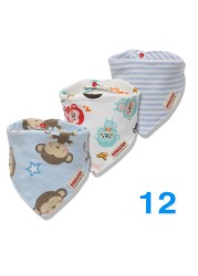 3pcs Organic Cotton Baby Gauze Scarf Burp Cloth Bandana Bibs Newborn Baby Boy Infant Girl Toddler Winter Scarf Waterproof Bib