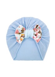 Baby Hat Bows Knot Hat Floral Bowknot Knit Newborn Bonnet Headwear