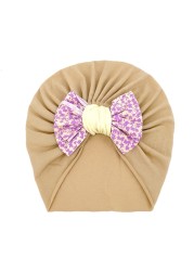 Baby Hat Bows Knot Hat Floral Bowknot Knit Newborn Bonnet Headwear