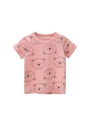 summer new shirt for boys girls boys cotton t-shirts tee baby short sleeve tshirt cartoon animal tops funny print children clothes