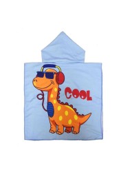 Children Cartoon Baby Hooded Cloak Beach Towel Boys Girls Kids Swimming Bath Towel Microfiber Terry Infant Bathing Wrap Bathrobe