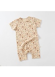 YG Summer New Cotton Short Sleeve Tight Jumpsuit Newborn Cute Jumpsuit Baby Boy Girl Baby Clothes 0-2 Years Baby Clothes