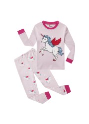 Disney Princess Pajamas Sets Cotton Snow White Girls Sleepwear Unicorn Sleepwear 2-8 Years Kids Children's Sleepwear Set