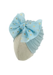 Baby Newborn Hat Lovely Shiny Bowknot Solid Color Knotted Polyester Hats for Newborn Infant Headwear Baby Shower Party Hats
