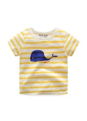 Summer Boys Short Sleeve T-shirt Casual Style Breathable Kids Tops Cotton Boys Clothes Fashion Tops 2-7 Years For Baby