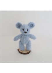 Newborn Teddy Bear Knit Mohair Animal Stuffer Photography Props Crochet Baby Photo Shoot