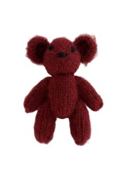 Newborn Teddy Bear Knit Mohair Animal Stuffer Photography Props Crochet Baby Photo Shoot