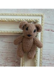 Newborn Teddy Bear Knit Mohair Animal Stuffer Photography Props Crochet Baby Photo Shoot