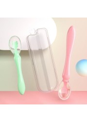 Newborn Baby Spoon Soft Silicone Temperature Sensor Spoon Baby Cutlery Training Spoon Infant Feeding Tools