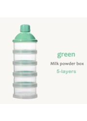Portable Milk Powder Formula Dispenser Food Container Storage Feeding Boxes for Baby Kids Toddler 4/5 Grid Baby Food Storage Box