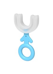 Silicone U-Shape Children Toothbrush Manual Handle Soft Baby Toothbrush Kids Oral Care Cleaning Brush For Girls Boys