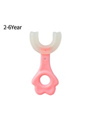 Kids Baby U-Shape Toothbrush Food Grade Silicone Infant Toothbrush 360 Degree Baby Oral Care Cleaning Guide