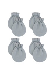 T5EC 4 Pairs Baby Soft Cotton Gloves Anti Scratch Face Protection Gloves For Newborn Baby Shower Gifts