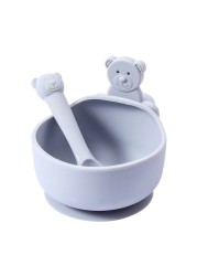 3pcs/set Silicone Baby Feeding Bowl Tableware Kids Waterproof Suction Bowl With Spoon Children Dishes Kitchen Baby Stuff