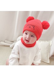 Cartoon Wool Knitted Cute Beanies Hat Fashion Baby Kids Knitted Winter Hat Cute High Elastic Warm Hat for Girls Boys