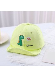 Baby Baseball Hat Caps For Kids Cartoon Dinosaur Print Baby Boy Girl Travel Sun Caps Toddler Hats Gift Adjustable