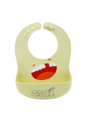 Security Cartoon Print Baby Bibs Boys Girls Bib Waterproof Soft Silicone Kids Burp Cloths Children Bib Feeding Bib With Pocket