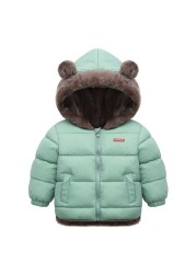 Kids Clothes Cotton Thick Down Girls Jacket Baby Winter Warm Coat Kids Zipper Hooded Costume Boys Outwear JYF