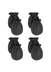 4 Pairs Baby Soft Cotton Gloves Anti-scratch Gloves Face Protection Gloves for Newborn Infants