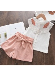 Menoea 2-Pieces Fashion Children's Clothing Sets New Summer Baby Girls Plaid Suspenders Vest Shorts Suits Kids Outfits