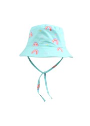 Spring Summer Children's Sunshade Bucket Cap Colorful Big Brimmed Baby Cotton Casual Hat