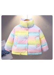 Autumn Winter Children Down Jackets For Baby Boys Girls Solid Thick Warm Fleece Kids Blouse Coats Outerwear