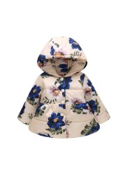 Baby Girls Boys Jackets Baby Clothes 2021 Autumn Kids Hooded Coats Winter Toddler Warm Snow Suit Baby Cotton Flower Outerwear