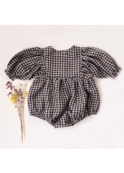 Spring Fashion Baby Girls Clothes Cotton Medium Sleeve Baby Jumpsuit Newborn Baby Girls Summer Clothes