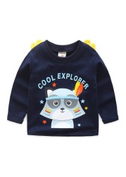 Kids Boys Cartoon T-short Autumn Long Sleeve Primer Tops