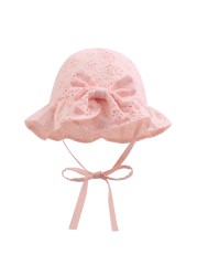 New Lace Bowknot Hat Spring Summer Outdoor Hat Baby Sun Hat Kids Sun Caps Baby Sun Cap