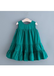 High Quality Kids Dresses For Girls Sleeveless Beach Dress With Hat Princess Party Dress Baby Girls Summer Clothes