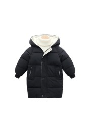 Toddlers Winter Cotton Padded Coat Long Warm Thicken Cotton Padded Long Jacket Toddler Kids Outerwear