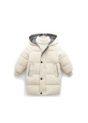 Toddlers Winter Cotton Padded Coat Long Warm Thicken Cotton Padded Long Jacket Toddler Kids Outerwear