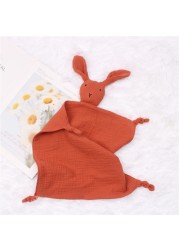 Name Embroidered Kids Sleeping Toy Soothe Appease Towel Bibs Custom Newborn Sleeping Dolls Baby Cotton Muslin Comforter Blanket