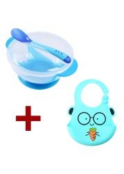 Baby Dish Set Training Bowl Spoon Cutlery Set Dinner Bowl Learning Dishes With Suction Cup Children Training Dinnerware