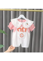 2022 Summer Fashion Cute Baby Girls Clothing Sets Baby Boy Casual Clothes T-shirt Rabbit Overalls Children Kids Clothes