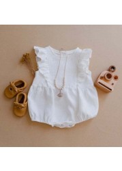 Summer Newborn Infant Baby Girls Romper Playsuit Jumpsuits Cotton Ruffles Baby Clothes