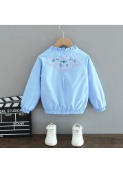 Girl Coat Spring Autumn Fashion Flower Bowknot Cartoon Floral Jacket Toddler Kids Children Sweet Coats Costume 2-12Y JYF