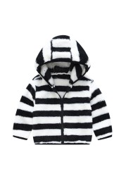 Autumn Jackets For Baby Boy Trench Children's Clothing Girls Warm Hooded Striped Outerwear Windbreaker Baby Kids Coats JYF