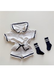 Fashion Baby Boys Girls Clothes Set for Summer Preppy Style Kids Casual Short Sleeve Top + Shorts 2pcs Baby Clothes for 0-4Y