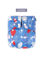 Elinfant 10pcs/set Baby Cloth Diaper Adjustable Prints Coffee Fleece Inner Waterproof Washable Pocket Diaper