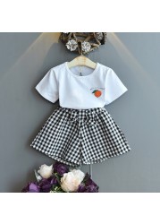 Girls Sets 2022 New Summer Girls Clothes T-shirt + Pants Outfits Kids Sweet Suits 1-7Y Girls Blouses Shirt Sets Casual Clothes