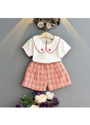 Girls Sets 2022 New Summer Girls Clothes T-shirt + Pants Outfits Kids Sweet Suits 1-7Y Girls Blouses Shirt Sets Casual Clothes