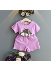 Girls Sets 2022 New Summer Girls Clothes T-shirt + Pants Outfits Kids Sweet Suits 1-7Y Girls Blouses Shirt Sets Casual Clothes