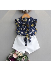 Girls Sets 2022 New Summer Girls Clothes T-shirt + Pants Outfits Kids Sweet Suits 1-7Y Girls Blouses Shirt Sets Casual Clothes