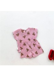 Summer Baby Boy Girl Clothes Set 0-24M Cotton Linen Sleeveless Top + Pants 2pcs Baby Girls Clothes