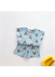 Summer Baby Boy Girl Clothes Set 0-24M Cotton Linen Sleeveless Top + Pants 2pcs Baby Girls Clothes