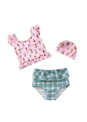 Happyflute Toddler Swimsuit Girl 2-Pieces Leopard Bathing Suits Halter Top Bikini Bottoms Children Swimming Suit Beach Swimwear